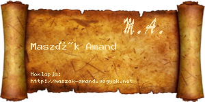 Maszák Amand névjegykártya